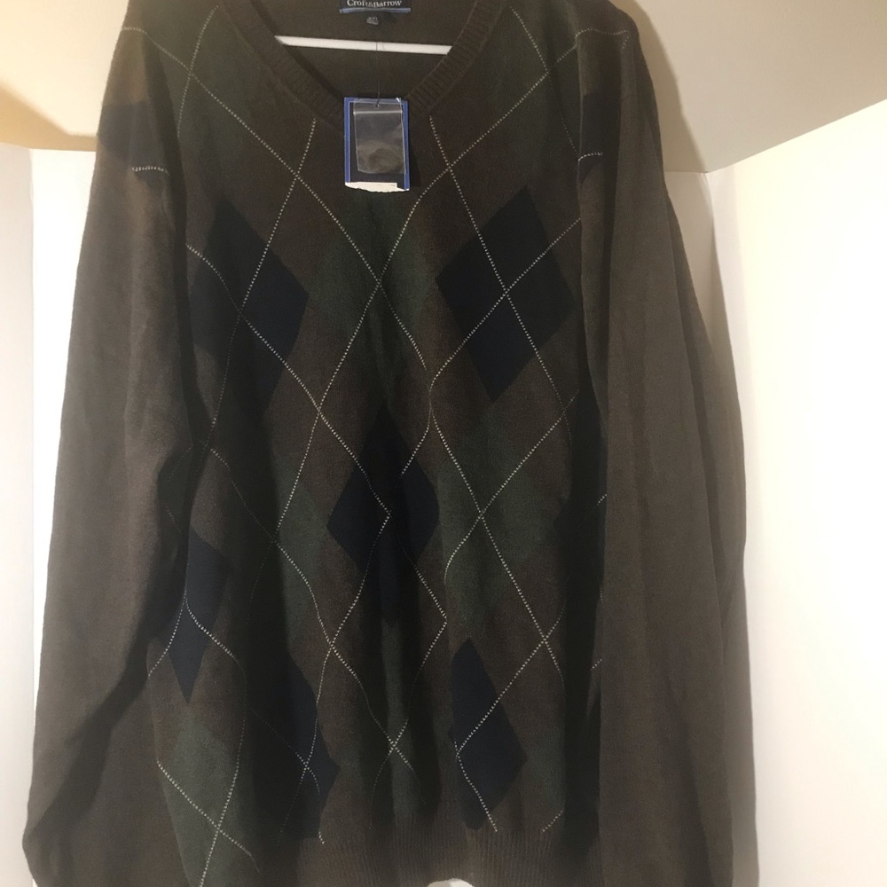 Croft&Barrow size xxl plaid sweater long sleeves grandpacore dark academia